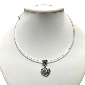 Adjustable Silver Choker with a Heart